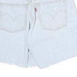 LEVI'S Womens Denim Blue Casual Cut-Off Shorts S W28 Distressed