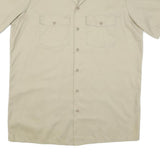 DICKIES Mens Beige Cotton Blend Short Sleeve Work Shirt L Durable Utility