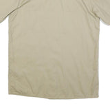 DICKIES Mens Beige Cotton Blend Short Sleeve Work Shirt L Durable Utility