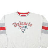 GEAR Mens White & Red Valencia Crew Neck L Sweatshirt Polyester Blend Casual