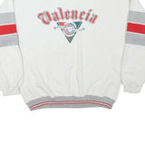 GEAR Mens White & Red Valencia Crew Neck L Sweatshirt Polyester Blend Casual