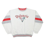 GEAR Mens White & Red Valencia Crew Neck L Sweatshirt Polyester Blend Casual