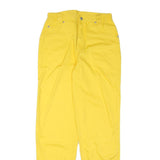 Mens Yellow Relaxed Fit Cotton Blend Zip Trousers W27 L31 Casual Comfort
