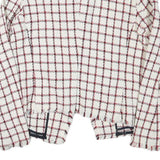 ZARA BASIC Womens White & Red Checked Classic Jacket M Cotton Blend Tweed