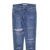 LEVI'S 710 Womens Jeans Blue Slim Skinny Denim Ripped W27 L26 Skinny Fit