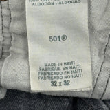 501 Levis Jeans - 30W 30L Grey Cotton
