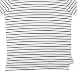 POLO RALPH LAUREN Mens White & Navy Striped Short Sleeve Polo Shirt L Cotton