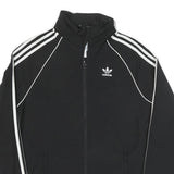 ADIDAS Mens Black White Originals Track Jacket S Polyester Blend Zip Sportswear