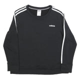 ADIDAS Womens Black Crew Neck Sweatshirt L Cotton Blend Sportswear
