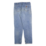 CARHARTT Mens Regular Fit Straight Blue Denim Cotton Blend Medium Wash Jeans W38