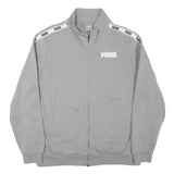 PUMA Mens Grey Jacket XL Cotton Blend Zip Stripe Track Sports Casual