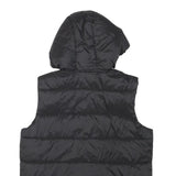 GUESS Womens Black Hooded Sleeveless Puffer Jacket XXS Polyester Blend Zip