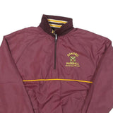VICTORY Mens Maroon & Yellow Baseball Track Jacket L Polyester Blend Plain Zip