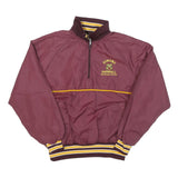 VICTORY Mens Maroon & Yellow Baseball Track Jacket L Polyester Blend Plain Zip