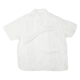 CARIBBEAN Mens White XL Embroidered Cotton Blend Shirt Casual Summer Holiday