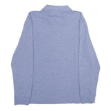 NAUTICA Mens Blue Long Sleeve Plain L Cotton Blend Polo Shirt Casual