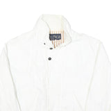 NAUTICA Mens White Cotton Blend Jacket M Plain Zip Casual Lightweight
