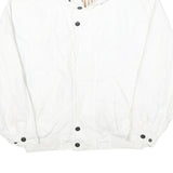 NAUTICA Mens White Cotton Blend Jacket M Plain Zip Casual Lightweight