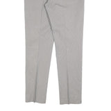 REISS Womens Slim Grey Cotton Blend Slim Straight Trousers W36 L32