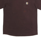 CARHARTT Mens Brown Pocket T-Shirt L Short Sleeve Crew Neck Cotton Blend Casual