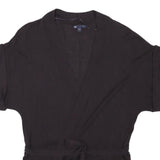 GAP Womens Black Plain Cotton Blend Wrap Jumper S Knitwear Lightweight Stylish