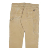 DICKIES Mens Cotton Blend Beige Regular Fit Straight Leg Trousers W36 L30