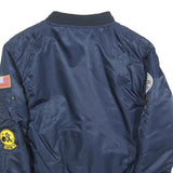 Boys Navy Flight Test Top Gun Patch Bomber Jacket 12Y Polyester Blend Zip