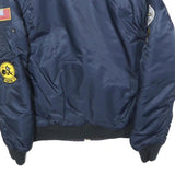 Boys Navy Flight Test Top Gun Patch Bomber Jacket 12Y Polyester Blend Zip