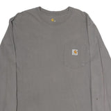 CARHARTT Mens Grey Long Sleeve Crew Neck Pocket T-Shirt M Cotton Casual