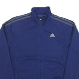 ADIDAS Mens Blue Polyester Blend Track Jacket M Zip Plain Sportswear