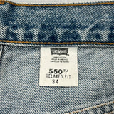 Levis Denim Shorts - 33W 9L Blue Cotton