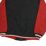AUBURN Mens Black & Red Button Cotton Varsity Jacket XL Sportswear Classic Fit
