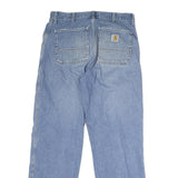 CARHARTT WIP Mens Jeans Blue Regular Straight Denim Medium W30 L31 Zip Cotton