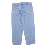 CARHARTT Mens Relaxed Light Blue Denim Jeans W36 L26 Casual Workwear Zip Closure