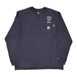 Carhartt Long Sleeve T-Shirt - XL Navy Cotton