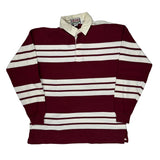 Studio Striped Rugby Shirt - XL Burgundy Cotton