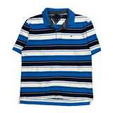 Tommy Hilfiger Striped Polo Shirt - XL Blue Cotton