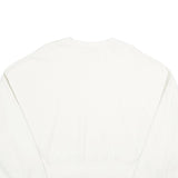 NIKE Womens White Cropped Crew Neck Sweatshirt L Cotton Blend Pullover Casual