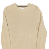CALVIN KLEIN JEANS Womens Beige Plain Cotton Basic Knit Jumper M Soft Comfort