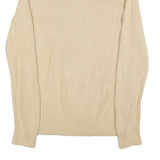 CALVIN KLEIN JEANS Womens Beige Plain Cotton Basic Knit Jumper M Soft Comfort