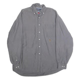 TOMMY HILFIGER Mens Grey Cotton Shirt L Button-Down Long Sleeve Classic