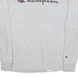 CHAMPION Mens Grey Long Sleeve Crew Neck Signature Logo T-Shirt M