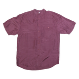 NEW FAST Mens Purple Silk Shirt M Button-Down Relaxed Fit Casual