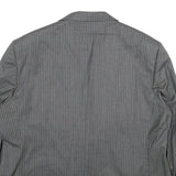 JAGUAR Mens Grey Pinstripe Wool Jacket 2XL Button Closure Classic Tailored