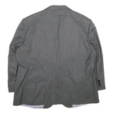 JAGUAR Mens Grey Pinstripe Wool Jacket 2XL Button Closure Classic Tailored