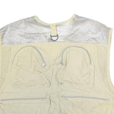 BUSHLINE OUTDOOR Mens Beige Nylon Multiple Pocket Fishing Vest L Utility Zip