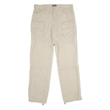 SERGIO Mens Regular Beige Cotton Blend Drawstring Trousers W34 L36 Casual
