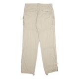 SERGIO Mens Regular Beige Cotton Blend Drawstring Trousers W34 L36 Casual