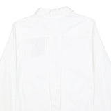 TOMMY HILFIGER Womens White Red & Navy H Logo Cotton Shirt M Long Sleeve Button