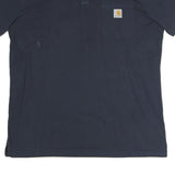 CARHARTT Mens Navy Blue Short Sleeve Plain XL Cotton Polo Shirt Workwear